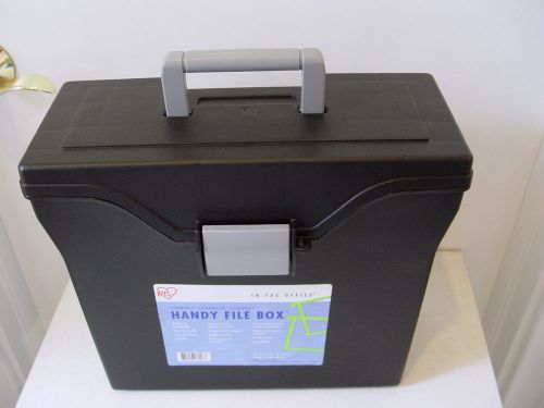 New iris black letter file box transportable w/ handle for sale