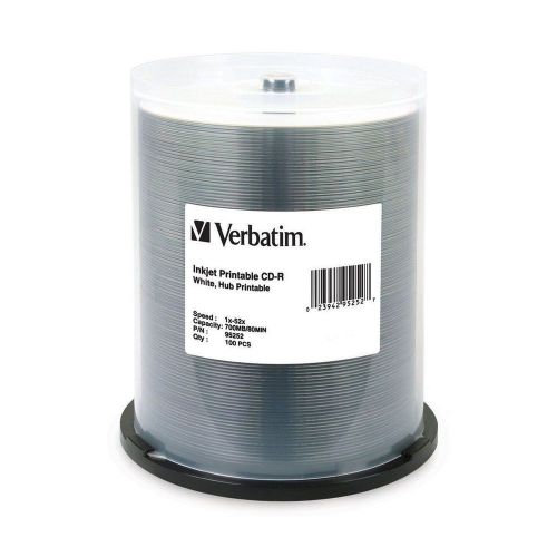 VERBATIM 95252 CD-R 700MB 80MIN 52X PRINTABLE RECORDABLE 100/SPINDLE