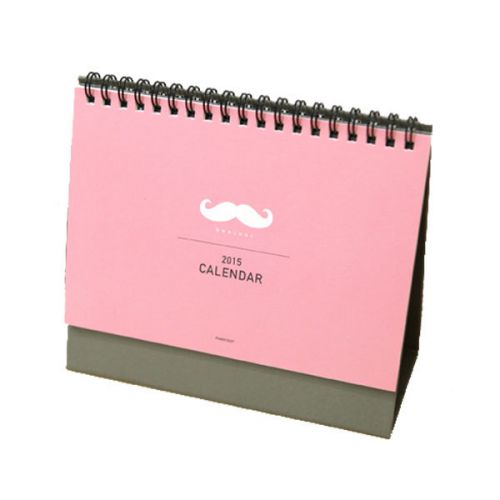 Bonjour 4000 table calendar 2015 scheduler mustache pink color