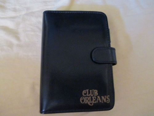 Club orleans casino las vegas black faux leather organizer binder 5&#034; by 7 1/4&#034; for sale