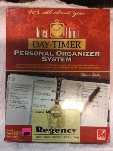Day Timer Deluxe Edition Personal Organizer System Black Zippered 8x10.5 Leather