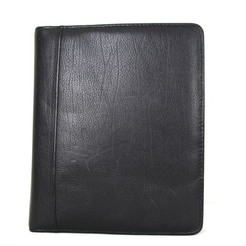 Large franklin quest usa black genuine leather business organizer binder folder for sale