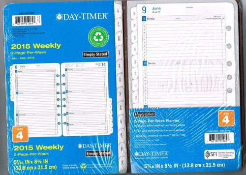 Day-Timer 2015 Simply Stated Weekly Refil - 5.50 x 8.50 2 page pw # 12028 -2657
