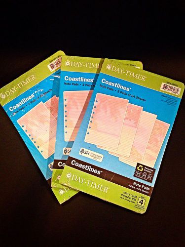 Day Timer Note Pad Refills Coastlines Themed Size 4 - 3 packs 144 Sheets!