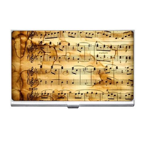 Music Notes Business Name Credit ID Card Holder Free Shipping