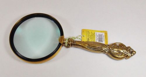 Large Magnifying Glass/Decorative Brass Handle-Rim/Desktop Decor