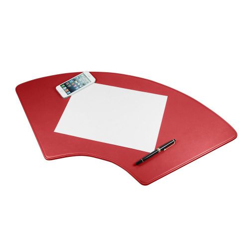 LUCRIN - Round Desk Pad 27.6x12.6 inches - Smooth Cow Leather - Red
