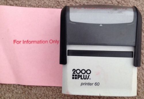 Pro Stamp 2000 Plus Printer 60 Custom Made  Vendor &#034;For Information only&#034;