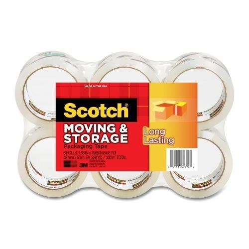 3M 36506 Moving/Storage Tape 1-7/8inx54.6 Yds. 6 Rolls/PK Clear