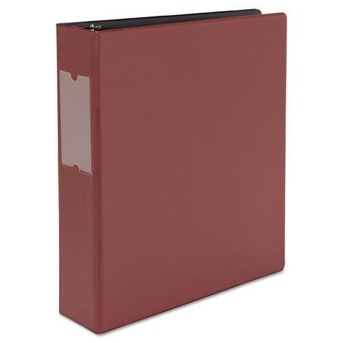 Universal 2&#034; Round Ring Binder with Label Holder Maroon Set of 4