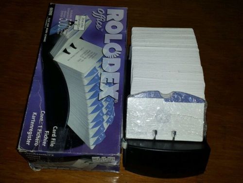 Rolodex VIP Open Tray Card File w/24 A-Z Guides Holds 500 2 1/4 x 4 Cards, Black