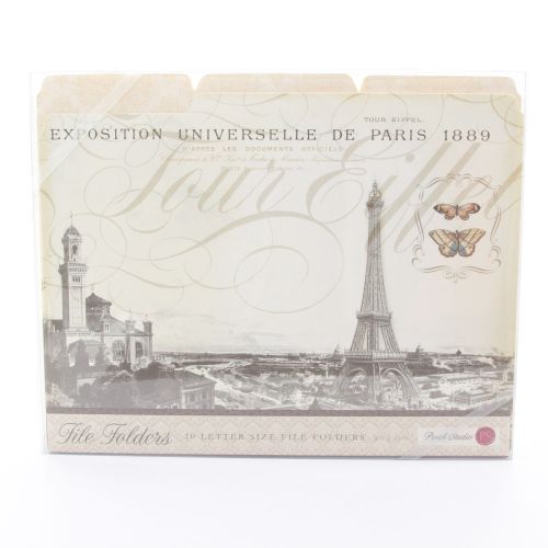 Punch Studio Tour Eiffel Decorative File Folders Set of 10