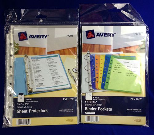 Avery 5  1/2   x 8  1/2   Diamond Clear Sheet Protectors Durable Plastic Binder Pockets