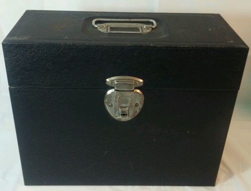 Vintage File Chest Black/Green Metal File Box