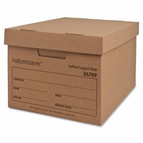 Nature Saver Storage Boxes, w/Lid, 350lb, 12&#034;x15&#034;x10&#034;,12/CT, Kraft (NAT26759)