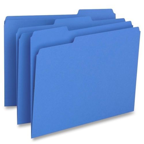 Business Source Color-coding Top Tab File Folder -Letter-Blue- 100/Bx- BSN65779