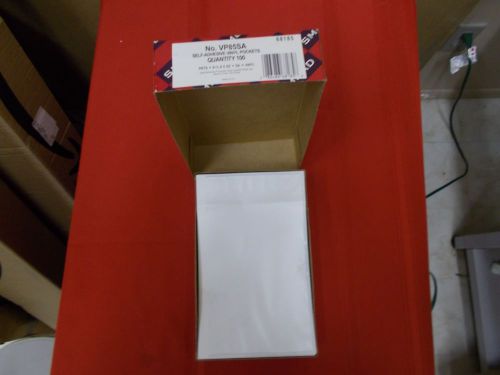 Box of 100 smead self-adhesive vinyl pockts 8 3/4 x 5&#034; 68185 vp85sa for sale