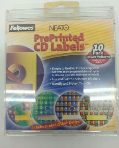 FELLOWES NEATO CD/DVD PrePainted Label NEW IN BOX (855160)
