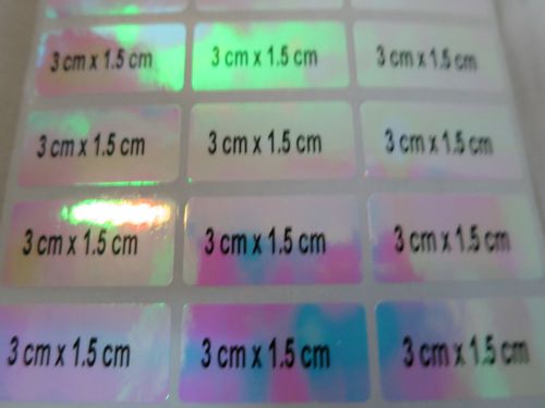 144 Pink Hologram Personalized  3 x 1.5 cm Waterproof Name Stickers Customize