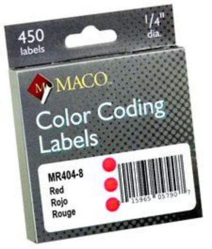 Chartpak Color Coding Labels 1/4&#039;&#039; Diameter Permanent 450 Count Red