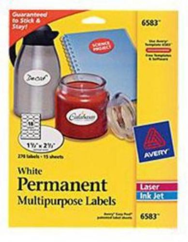 White permanent multipurpose oval labels 6583 1-1/2&#039;&#039; x 2-1/2&#039;&#039; pack of 270 for sale