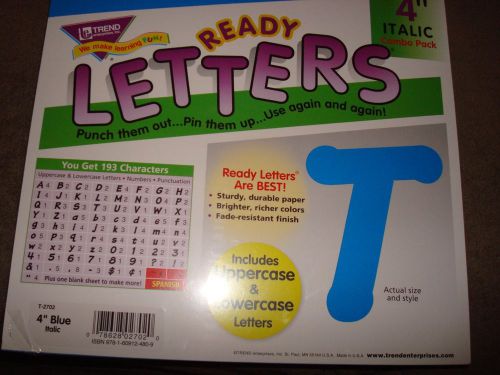 READY LETTERS 4 INCH ITALIC COMBO PACK BLUE