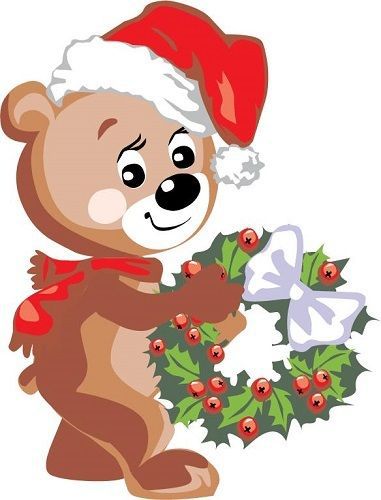 30 Custom Christmas Wreath Bear Personalized Address Labels