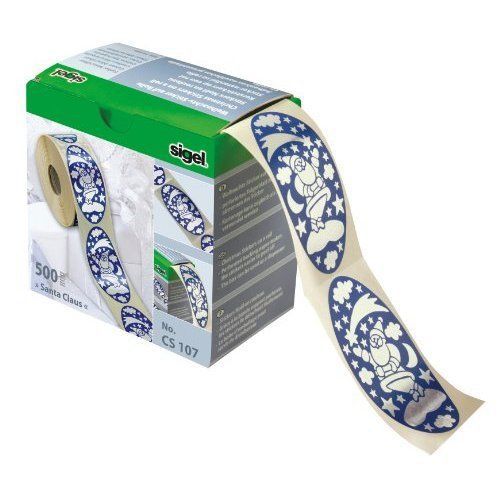 Sigel Christmas 40 x 74mm Santa Claus Stickers Roll (Pack of 500)
