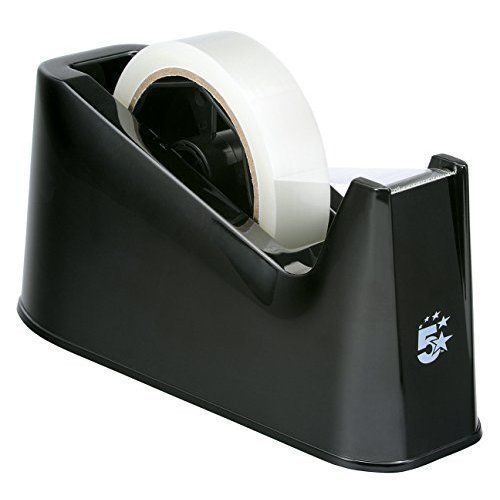 5 Star Tape Dispenser Desk Weighted Non-slip Capacity 25mm Width Black - Ref 920