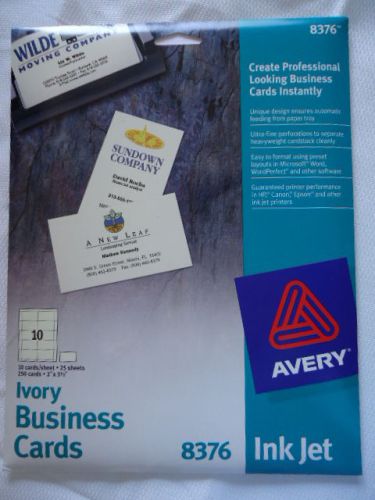 AVERY 8376 Inkjet Ivory Matte Business Cards 2&#034; X 3.5&#034; Cards