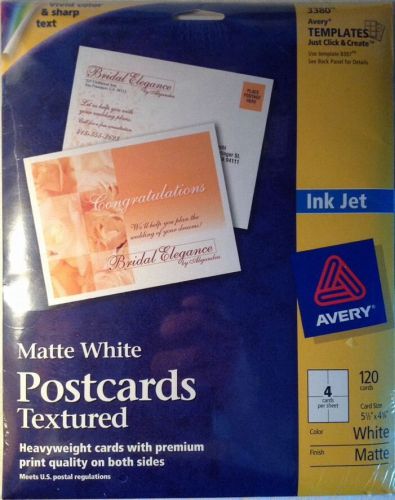 120 Avery Matte White Textured Postcards #3380 5 1/2 x 4 1/4 **BRAND NEW**