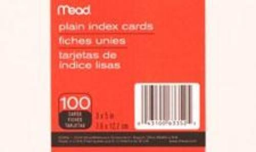 Mead Index Cards 3&#039;&#039; x 5&#039;&#039; Plain