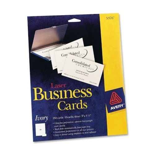 Avery Business Card - For Laser Print - A8 - 2&#034; x 3.50&#034; - 250 / Pack - Ivory