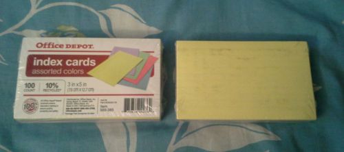 Lot of Index Cards Ruled Assorted Colors, 198 count