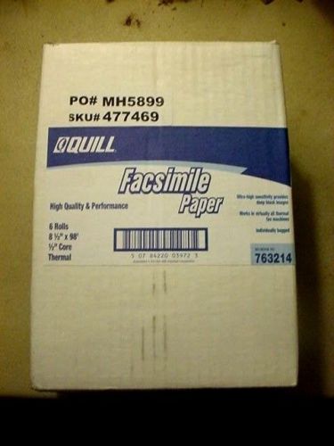 Quill thermal facsimile paper no. 763214 8 1/2 in. x 98 in. rolls fax machine