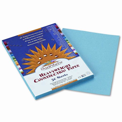 SunWorks Construction Paper, Heavyweight, 9 x 12, Sky Blue, 50 Sheets Set of 3