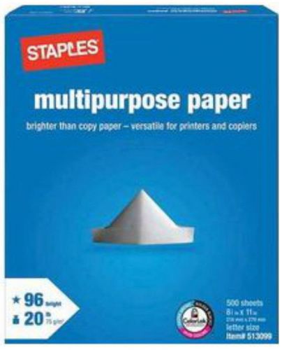Staples® Multipurpose Paper, 8 1/2&#034; x 11&#034;, Ream 500 sheets- Case of 5
