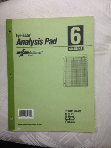 Dennison national brand analysis pad 6 columns 11 x 8 1/2 eye ease paper #35-606 for sale