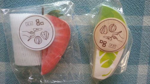 Fruit Themed Standing Note Pads, Pear and Strawberry