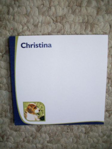 NEW Christina &amp; Dog Sticky Notes Pad by Vista Print Office Supplies Paper