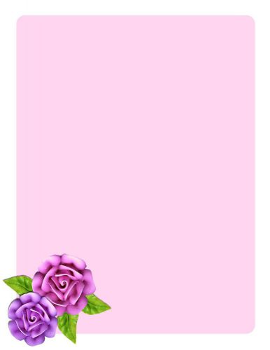 25 SHEETS PURPLE ROSES PAPER For Printers, Craft Projects, Invitations