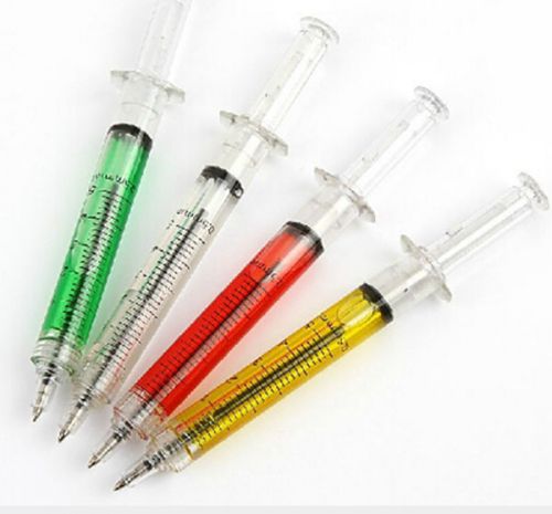 1X Syringe-shaped Ballpoint Pens Funny Cute Creative Ball Point Pen Random Color