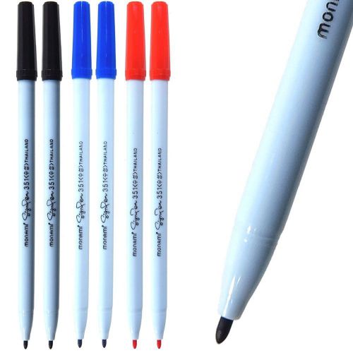 X12 monami sign pen 351 signature marking pen marker, 4 black + 4 blue + 4 red for sale