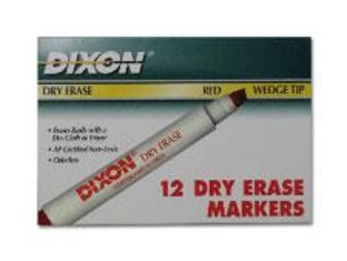 Dixon ticonderoga dry erase marker wedge tip red for sale
