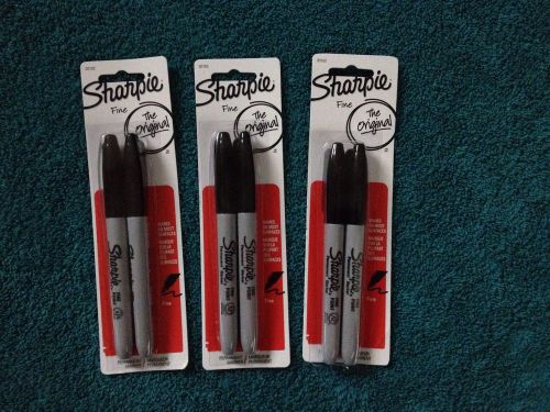 Sharpie Permanent Markers, Fine Point, Black Ink, Pack of 6 (30162)