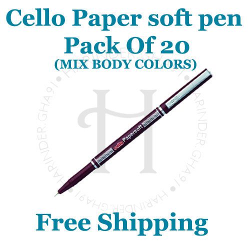 Cello paper Soft Worldwide free shipping m (pack of 20 pens) mix body colors