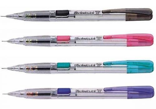 4 x pentel techniclick automatic mechanical pencil 0.5mm 4 colors set for sale