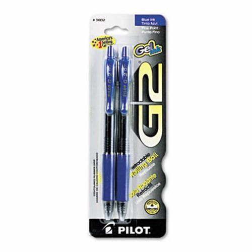 Pilot G2 Gel Ink Pen, Retractable, Blue Ink, 0.7mm Fine, 2 per Pack (PIL31032)