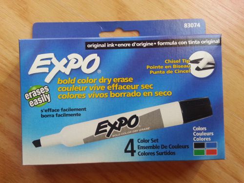 Expo dry erase color markers set of 4 assorted colors black blue green red 83074 for sale