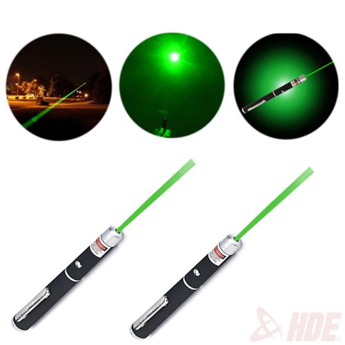 2pc Military Green 5mW Powerful Light Beam Laser Pointer Presentation Pen 532nm
